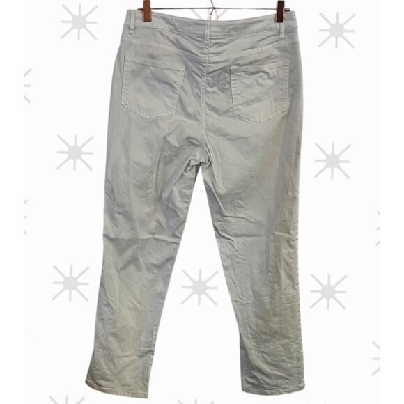 J Jill Womens White Denim Pants Smooth Fit Straight Leg Size 12 Petite 5 Pockets - Picture 2 of 8